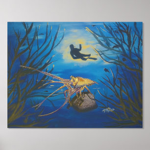 Impressions Dorure Homard sous-marin Scuba