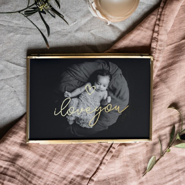 Impressions Dorure je vous aime TEXTE COEUR D'OR | photo personnalisé (Créateur téléchargé)