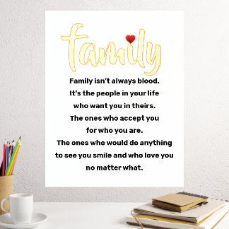 Impressions Dorure La famille n'est pas toujours une citation de sang