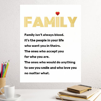 Impressions Dorure La famille n'est pas toujours une citation de sang