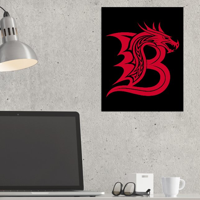 Impressions Dorure Lettre B de style dragon, alphabet du dragon, mono (In Situ (Bureau))