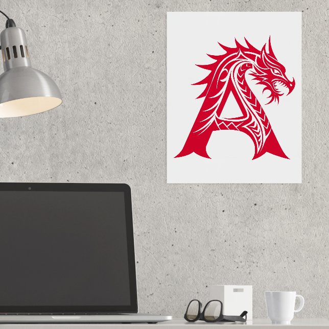 Impressions Dorure LETTRE STYLE Dragon A, Alphabet Dragon, Monogramme (In Situ (Bureau))
