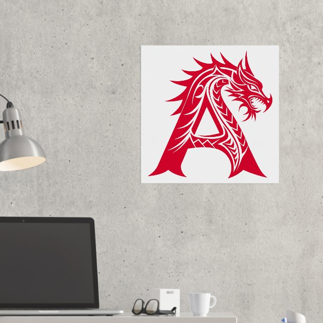 Impressions Dorure LETTRE STYLE Dragon A, Alphabet Dragon, Monogramme (In situ (Bureau 2))