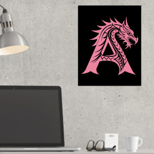 Impressions Dorure LETTRE STYLE Dragon A, Alphabet Dragon, Monogramme