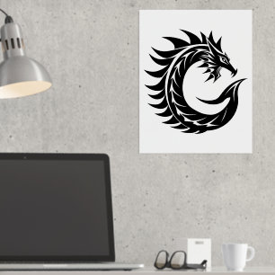 Impressions Dorure LETTRE STYLE Dragon C, Alphabet Dragon, Monogramme