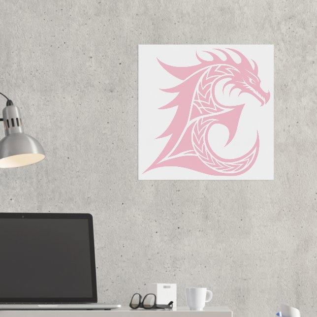 Impressions Dorure LETTRE STYLE dragon E, Alphabet dragon, Monogramme (In situ (Bureau 2))