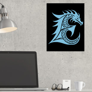 Impressions Dorure LETTRE STYLE dragon E, Alphabet dragon, Monogramme