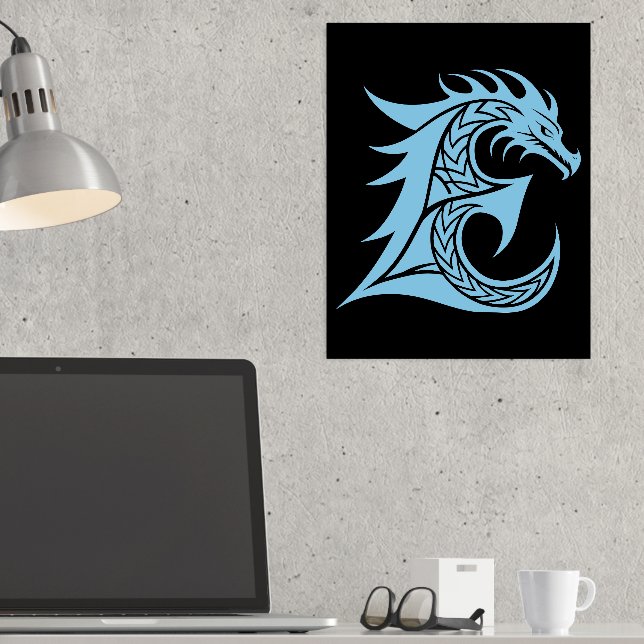Impressions Dorure LETTRE STYLE dragon E, Alphabet dragon, Monogramme (In Situ (Bureau))