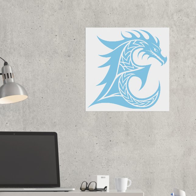 Impressions Dorure LETTRE STYLE dragon E, Alphabet dragon, Monogramme (In situ (Bureau 2))