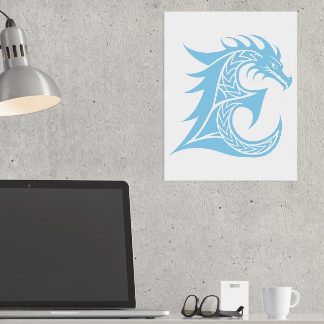 Impressions Dorure LETTRE STYLE dragon E, Alphabet dragon, Monogramme (In Situ (Bureau))