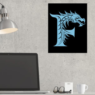 Impressions Dorure LETTRE STYLE dragon F, Alphabet dragon, Monogramme