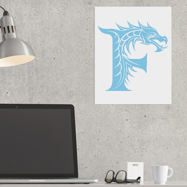 Impressions Dorure LETTRE STYLE dragon F, Alphabet dragon, Monogramme (In Situ (Bureau))