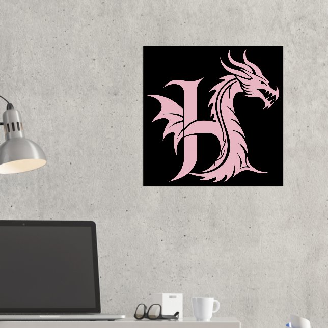 Impressions Dorure LETTRE STYLE Dragon H, Alphabet Dragon, Monogramme (In situ (Bureau 2))