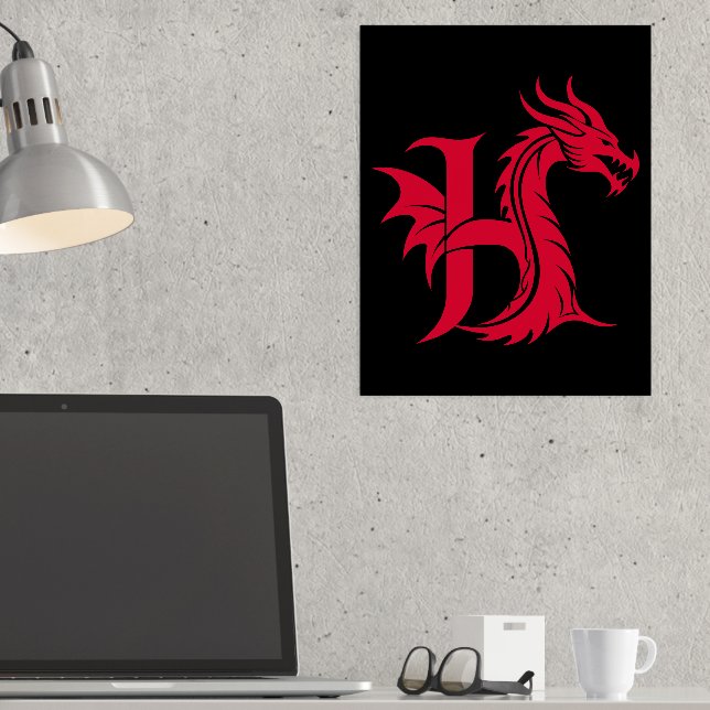 Impressions Dorure LETTRE STYLE Dragon H, Alphabet Dragon, Monogramme (In Situ (Bureau))