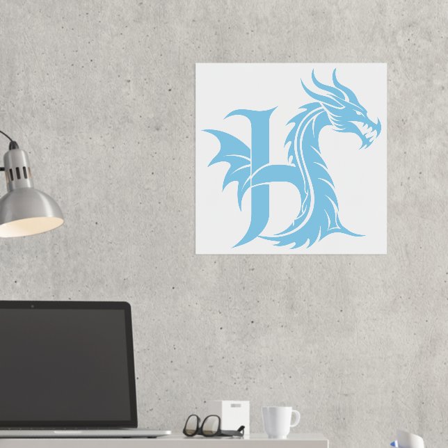 Impressions Dorure LETTRE STYLE Dragon H, Alphabet Dragon, Monogramme (In situ (Bureau 2))