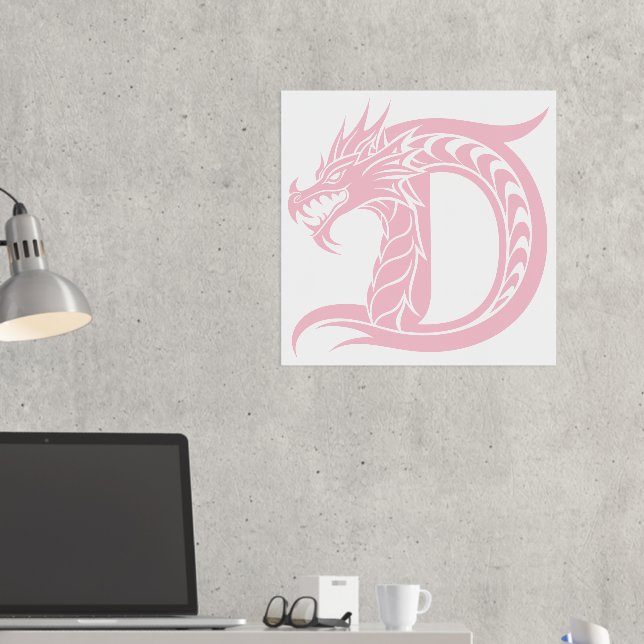 Impressions Dorure LETTRE STYLÉE D Dragon, Alphabet Dragon, Monogramm (In situ (Bureau 2))