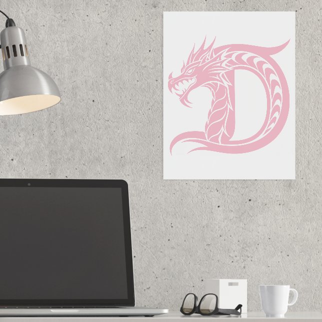 Impressions Dorure LETTRE STYLÉE D Dragon, Alphabet Dragon, Monogramm (In Situ (Bureau))