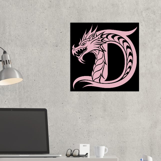 Impressions Dorure LETTRE STYLÉE D Dragon, Alphabet Dragon, Monogramm (In situ (Bureau 2))