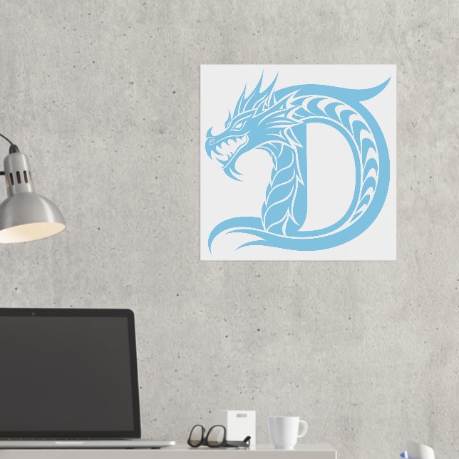 Impressions Dorure LETTRE STYLÉE D Dragon, Alphabet Dragon, Monogramm (In situ (Bureau 2))