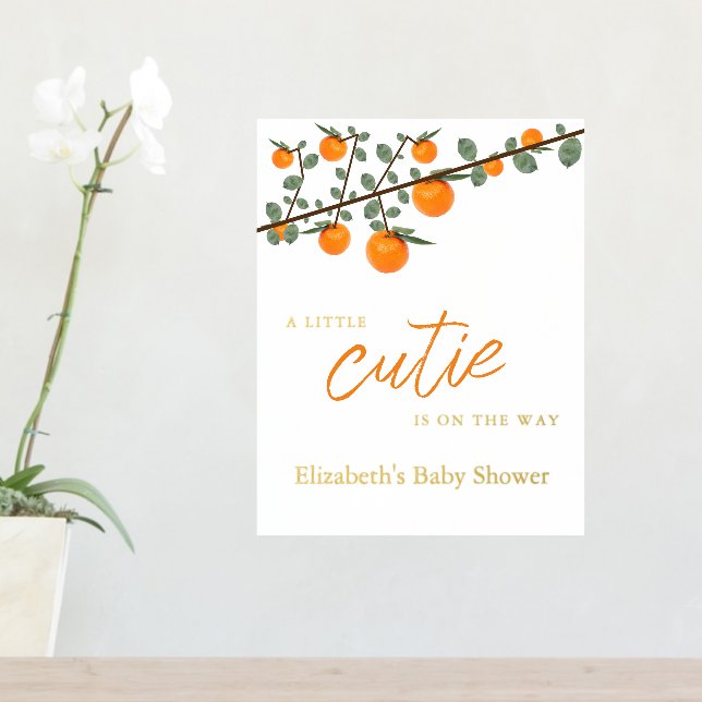 Impressions Dorure Little Cutie Orange Baby shower neutre de genre (In Situ (Tableau d'Entrée))