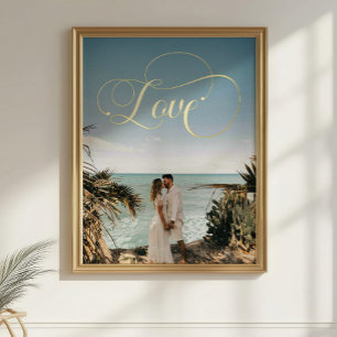 Impressions Dorure Love Calligraphie Couple Photo Foil Imprimer