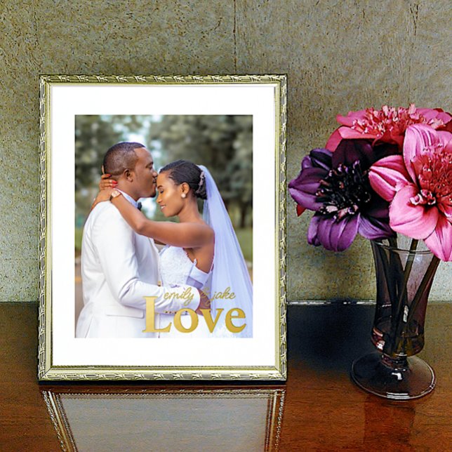 Impressions Dorure Love Mariage Custom Photo and Text Foil Prints (Créateur téléchargé)