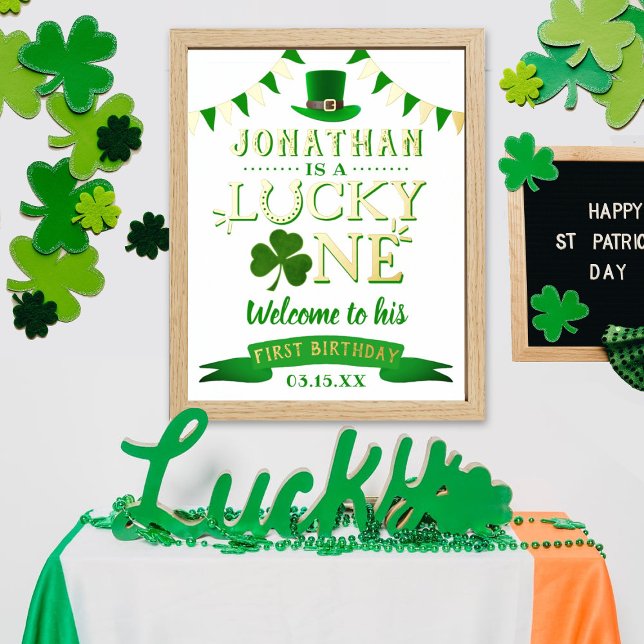 Impressions Dorure Lucky One St. Patrick's Day 1er anniversaire Bienv (Créateur téléchargé)