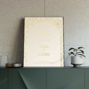 Impressions Dorure Luxe Gold Mariage Carrelage Méditerranéen Bienvenu