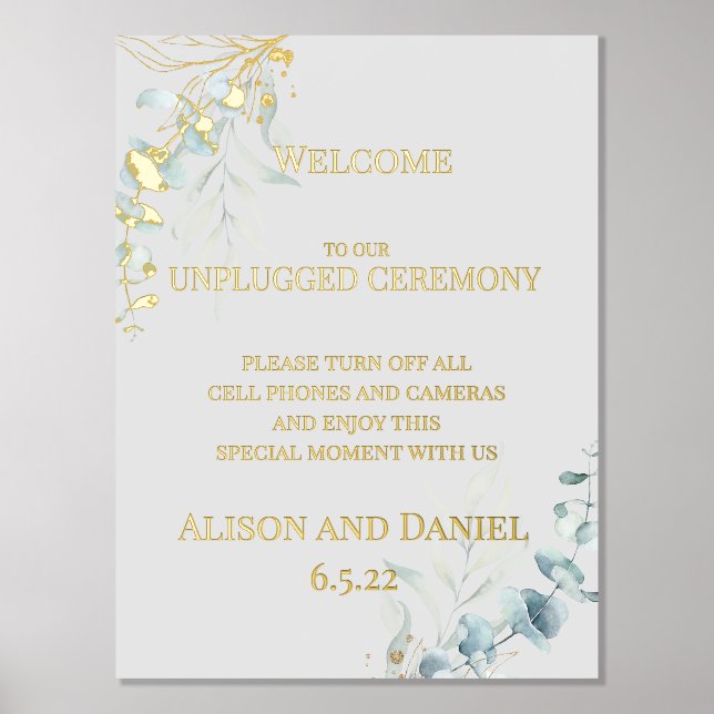Impressions Dorure Mariage Bienvenue Pale Sage Green Foliing (Recto)