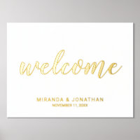 Mariage de script moderne Welcome Gold