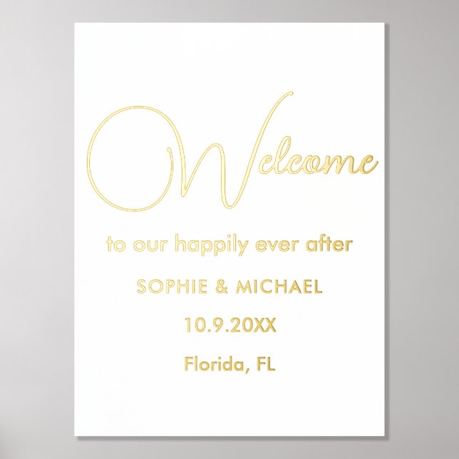 Impressions Dorure Mariage Welcome Gold White (Recto)