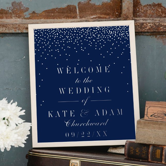 Impressions Dorure Marine Blue & Glam Silver Confetti Mariage Real (Créateur téléchargé)