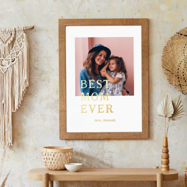 Impressions Dorure Meilleure Maman Ever | Citation & Photo (Créateur téléchargé)