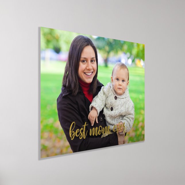 Impressions Dorure Meilleure Maman Personnalisée Photo Script Or (Poser)