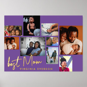 Impressions Dorure MEILLEURE MOM Collage MÈRES JOUR Multi PHOTO OR