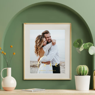 Impressions Dorure Miniature Élégante Script superposer photo Mariage