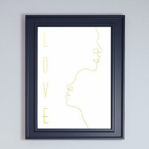 IMPRESSIONS DORURE  MODERN ART GOLD FACES LOVE