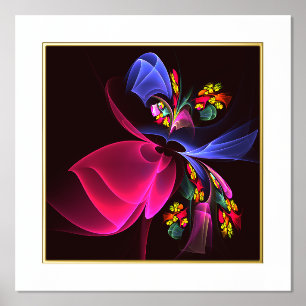 Impressions Dorure Moderne motif abstrait floral coloré #06