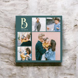 Impressions Dorure Monogramme Chic Multi Photo Turquoise<br><div class="desc">Elevez votre décor de maison avec notre imprimé d'papier peint carré personnalisé, parfait pour ajouter une touche d'élégance et de personnalisation à tout espace. Cette pièce étonnante présente un collage photo avec 4 photos carrés et 1 photo verticale plus grande, vous permettant de présenter vos souvenirs préférés dans une présentation...</div>