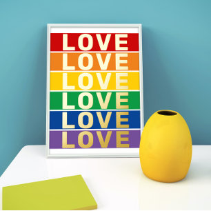 Impressions Dorure Mot "AMOUR" couleurs arc-en-ciel drapeau gay lesbi