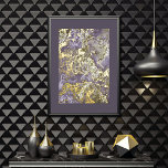 Impressions Dorure Motif d'art Retro Classy Gold Wavy<br><div class="desc">Belle aubergine contemporaine, mauve taupe, améthyste violet, violet, et vrai feuille d'or couleur rétro abstraites vagues géométriques et tourbillonnantes motif. Elégant, élégant et éclectique design minimaliste pour le décorateur artistique, le décorateur artistique, le populaire branché, le style rétro vintage ou l'abstrait amateur de motifs géométriques numériques. Associez ce design à...</div>