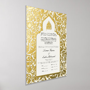 Impressions Dorure Nikah Certificat Nikkah Nama Mariage islamique