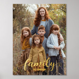 Impressions Dorure Nom du script vertical du portrait de famille