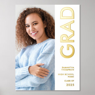 Impressions Dorure Nom photo moderne Classe de 2024 Graduation Real