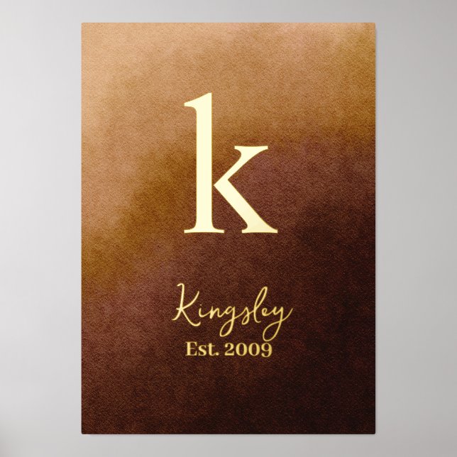 Impressions Dorure Nuances de Brown Ombre Nom de famille Année d'étab (Recto)