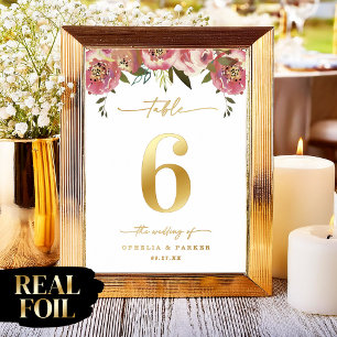 Impressions Dorure Numéro de table de mariage Ophelia Elegant Ral feu