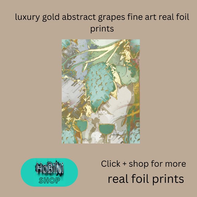 Impressions Dorure or de luxe raisins abstraits art réel (luxury gold abstract grapes fine art real foil prints)