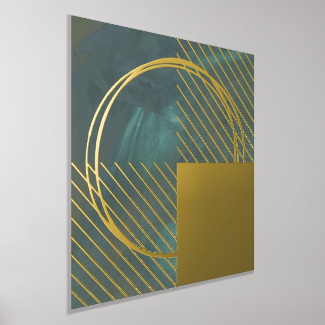Impressions Dorure Or vert Abstrait minimal moderne (Poser)