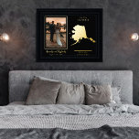 Impressions Dorure Où notre voyage a commencé en Alaska Mariage photo<br><div class="desc">"Where Our Journey Began" Carte d'état du couple mariage et design de garde de photos avec coeur mobile à l'emplacement de votre mariage ou autre occasion mémorable. Pour déplacer l'emplacement du coeur, cliquez simplement sur "Personnaliser", puis "Customiser" et faites glisser le coeur vers l'emplacement de votre choix. Autres états disponibles...</div>