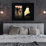 Impressions Dorure Où Notre Voyage A Commencé Maine Photo Mariage<br><div class="desc">"Where Our Journey Began" Carte d'état du couple mariage et design de garde de photos avec coeur mobile à l'emplacement de votre mariage ou autre occasion mémorable. Pour déplacer l'emplacement du coeur, cliquez simplement sur "Personnaliser", puis "Customiser" et faites glisser le coeur vers l'emplacement de votre choix. Autres états disponibles...</div>